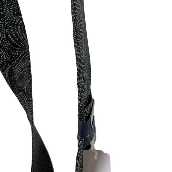 Perry Ellis Portfolio Mens Gray Olive Paisley 100% Silk Hand Made Necktie Tie - Picture 14 of 16